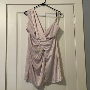 Satin Chain Rape Twist Mini Dress